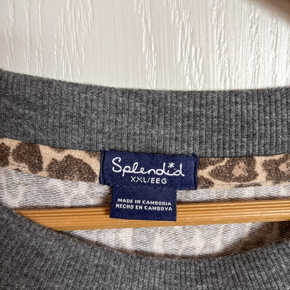 SPLENDID crew neck leopard print sweatshirt in XXL size - Picture 3 of 6